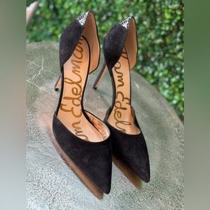 Black Suede Sam Edelman Delilah d’Orsay Pumps
